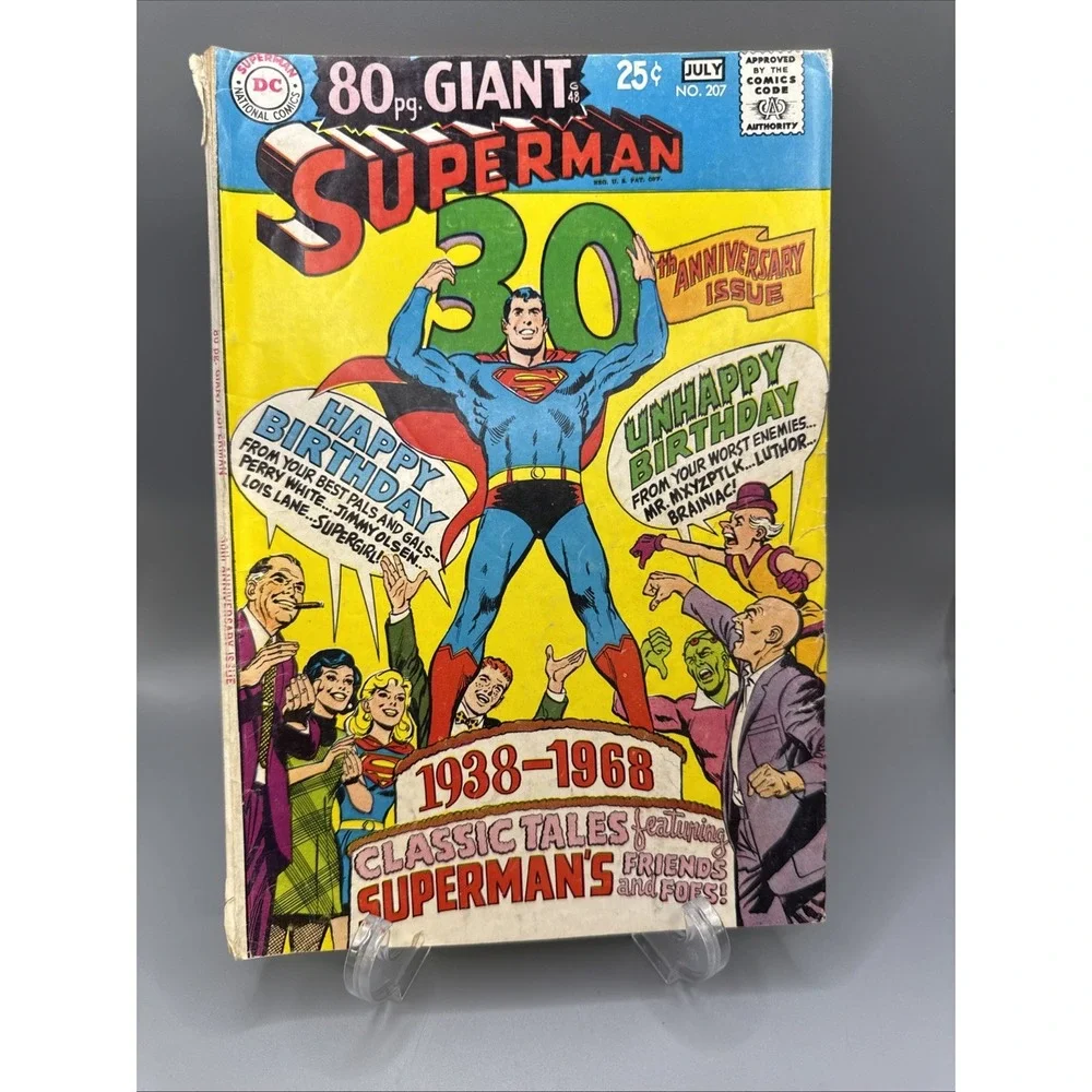 Superman #207 - 30th Anniversary issue 80 pg. GIANT 1968 DC 1968 Comics